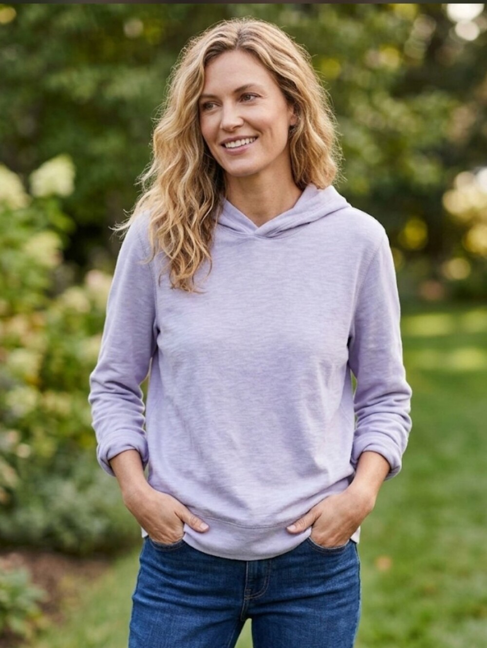 J.Crew Lilac Lightweight Sunwashed Beach Hoodie